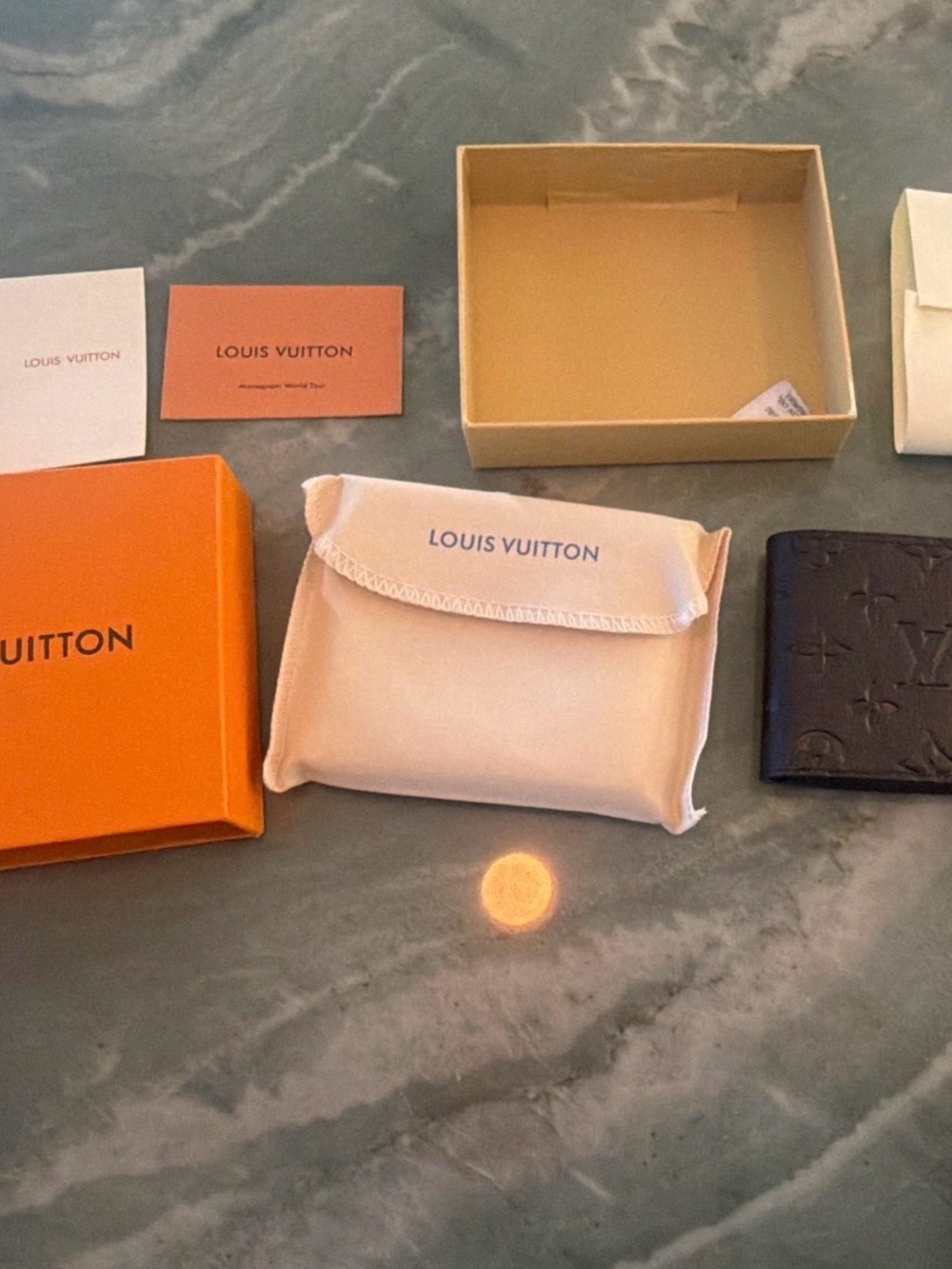 Louis Vuitton Dark Brown Monogram Embossed Card Holder